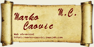 Marko Čaović vizit kartica